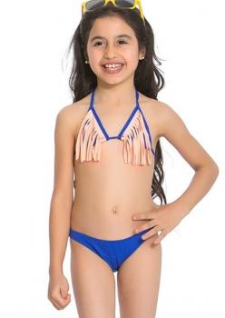 Kız Çocuk Üçgen Püsküllü Bikini