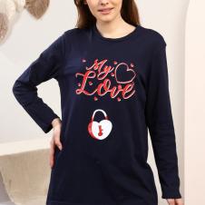 MY LOVE BASKILI BAYAN PİJAMA TAKIMI ESMYLBYNPT004