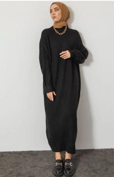Siyah Triko Elbise SM006