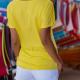 Kadın Sarı Blok Salaş T-shirt 888-013 modeli